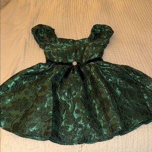 Rare Editions Green Floral Kids Dress